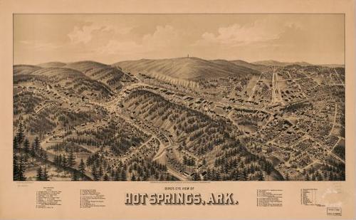 E140 - Birds eye view of Hot Springs Arkansas - 1888