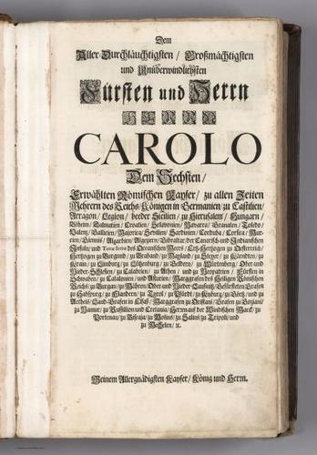 E152.005 - Text: ... Carolo Dem Sechsten ...