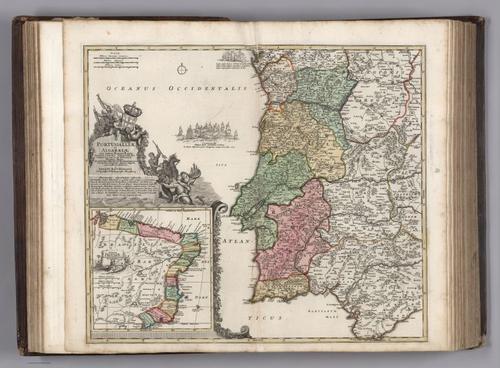 E152.070 - Portugalliae et Algarbiae. (inset) Regnum Brasilin.
