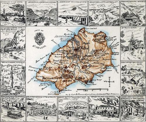 E153 - St. Helena, Boer POW Map, 1902
