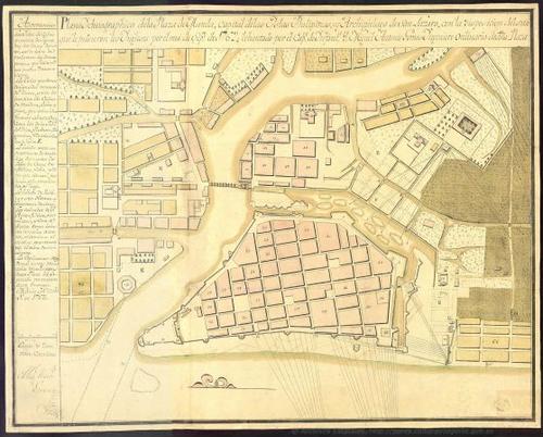 E167 - Plano ychnográphico de la Plaza de Manila … by Miguel Antonio Gomes
