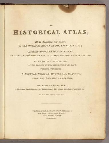 E168 - Title Page: Historical Atlas from the Creation to A.D. 1828
