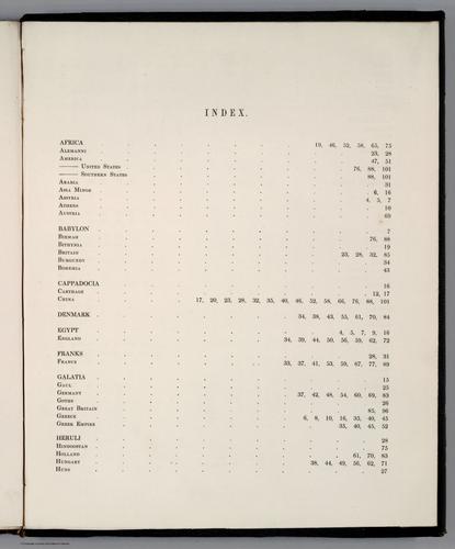 E169 - Index Page : Historical Atlas, In A Series Of Maps Of The World