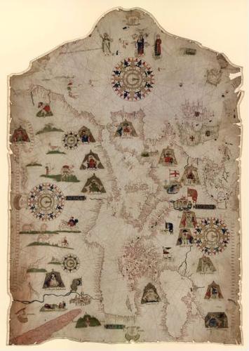 E170 - 1559 Prunes - Portolan chart of the Mediterranean