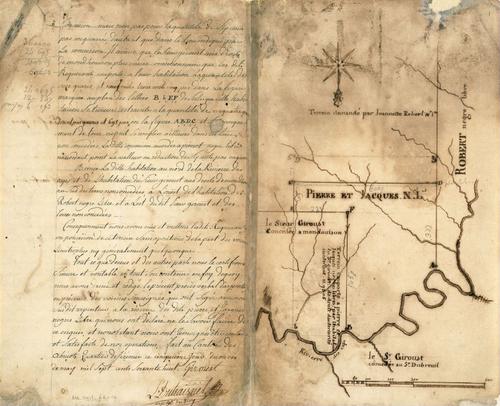 E180 - Survey plat of land grants on Caps River, Saint Domingue - 1768