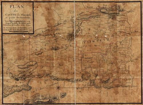 E180 - Plan du canton de Plimouth et partie des Baradéres - 1790