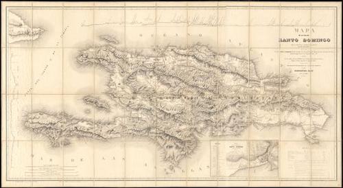 E180 - Mapa de la isla de Santo Domingo - 1858