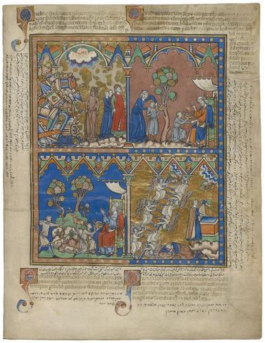 E183.4r - Divine Judgment, A Father's Blessing, Isaac's Despair, A Marvelous Vision