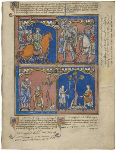 E183.27r - Goliath, A Father's Concern, David Entrusts Jesse's Flock to Another