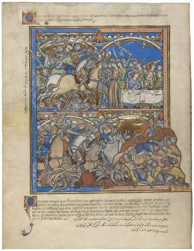 E183.34v - Slaughter of the Amalekites, Saul's Last Stand