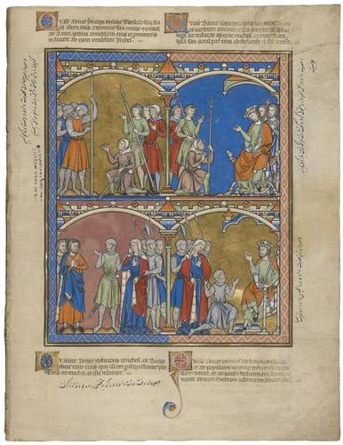 E183.37r - Abner Revolts, David's Demand, Abner Takes Michal from Her Husband, Michal Returned to David