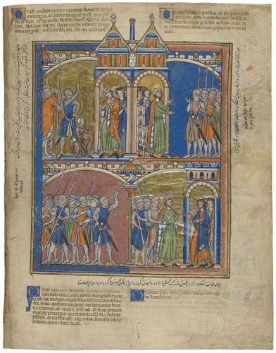 E183.43r - Joab Reproaches David, David Greets the People, Sheba's Rebellion, Judah Remains Loyal