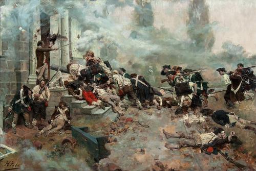 E195 - Painting of Attack on Chew House