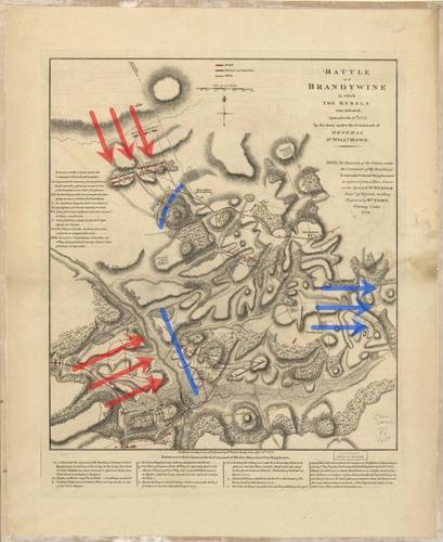 E195 - Battle of Brandywine in which the rebels were defeated, 1777 - Battle Map