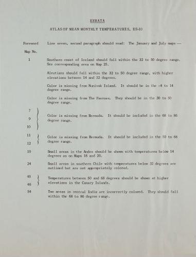 E202 - Atlas of Mean Monthly Temperatures 1964 - 0942