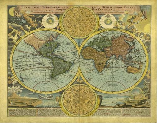 Planiglobii Terrestris - Johann Baptist Homann - 1716