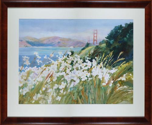 Flowers and Golden Gate - Jann Pollard