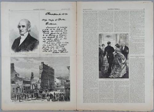 E223 - Paris Map, Nast, Arctic Circle, Harper's Weekly Complete Issue Jan14,1871 . page 28-29