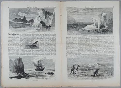 E223 - Paris Map, Nast, Arctic Circle, Harper's Weekly Complete Issue Jan14,1871 page 44-45