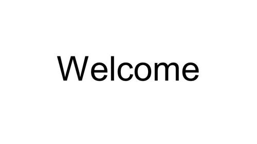 Welcome - October 10 2020