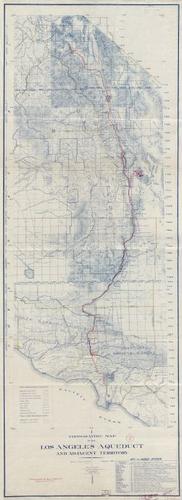 1908 Topographic map of the Los Angeles aqueduct and adjacent territory