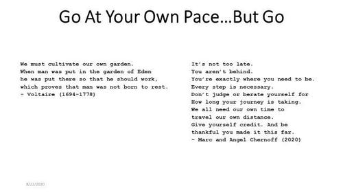 E51 - Go At Your Own Pace...But Go