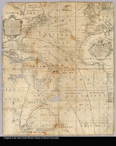 E308 - Halley's Chart on Compass Variation - 1701