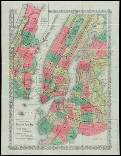 E316 - Strangers Mercantile Map of NY, BK, Jersey City, Hoboken, etc - G.W. & C.B. Colton & Co - 1890 (Audrey Liu)