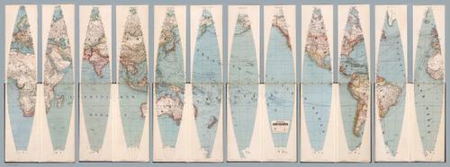 E316 - &nbsp;Composite Map: Henze's Erd-Globus - Adolf Henze - 1891 (Bradley St. Laurent)
