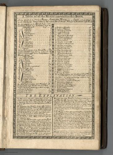 E127.003 -  Table of All of the Roads contain'd in this Book.