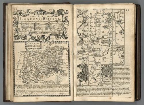 E127.017 - Road from London to Bristol. A Map of Middlesex.
