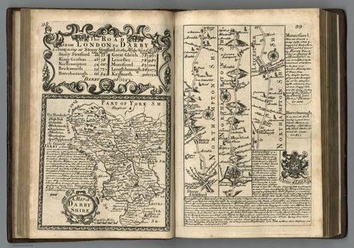 E127.055 - Road from London to Darby (Derby). A Map of Darbyshire(Derbyshire).