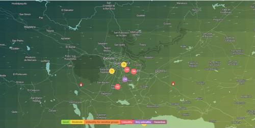 E316 - Guadalajara air quality map: Live air pollution map of Guadalajara (Nicolas Figueroa)