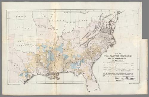E68 - A Map of the Cotton Kingdom and Its Dependencies in America - 1861