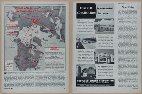 E350 - Newsweek 1953 August 24 - Nuclear Scenario Map - 12955-12956