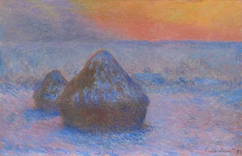 E355 - Stacks of Wheat (Sunset, Snow Effect) - Claude Monet - 1890/91