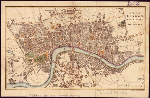E361 - 002 GEO Old Map of London - Leventhal