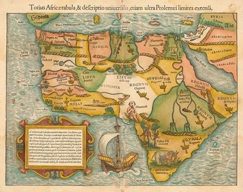 E117 - KH - Munster Africa Map 1554