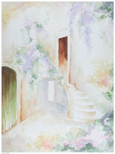 Karen McCombe painting course, non-original work.