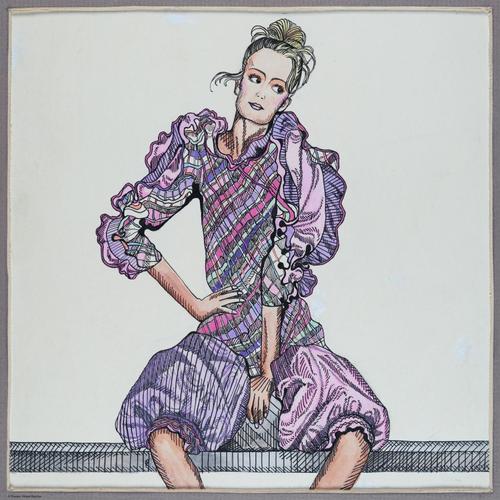 Fashion sketch ~ pen, ink & watercolor