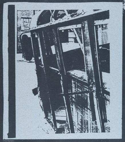 Burnt Bus, Mission District, San Francisco, photo / silk screen