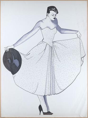 Fashion sketch, pencil / pen & ink