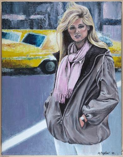 Fashion study, Kelly Emberg.&nbsp;Acrylic&nbsp;