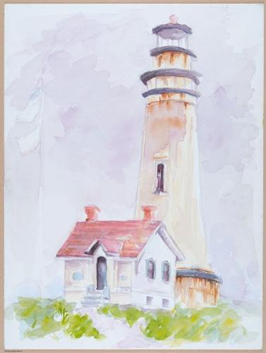 Pigeon Point Light Station, built 1871, coastal highway 1, south of &nbsp;Pescadero, CA, plein air