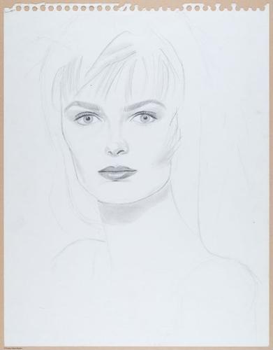Paulina Porizkova, pencil sketch