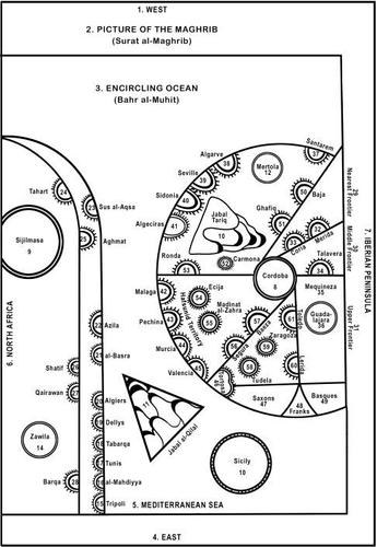 Line-drawing of KMMS Maghrib Map
