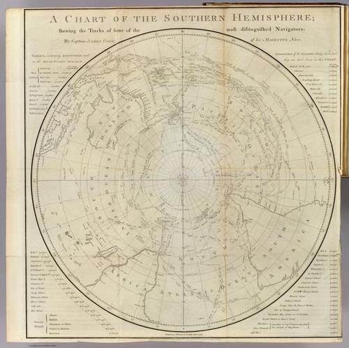 A Chart of the Southern Hemisphere, 1777 - James Cook