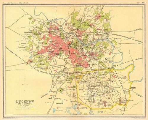 Lucknow, India 1931 Print, Imperial Gazetteer - Joe Miotto