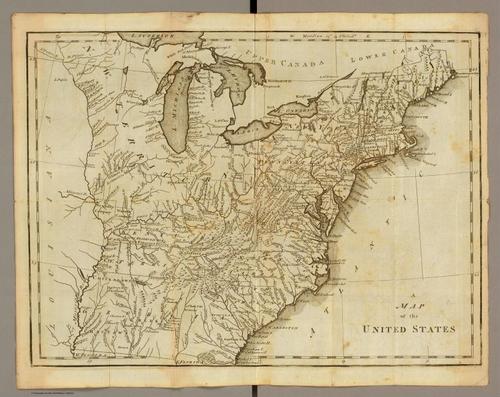 A Map of the United States, Joseph Scott, 1795