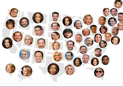 Bad design - Most famous celebrity from each state - Teddy Palmore